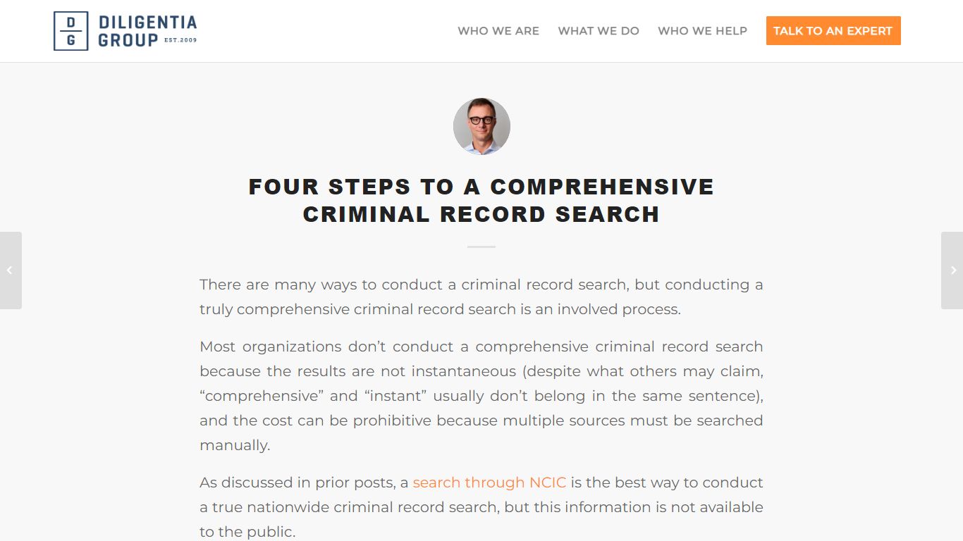 Four Steps to a Comprehensive Criminal Record Search - Diligentia Group